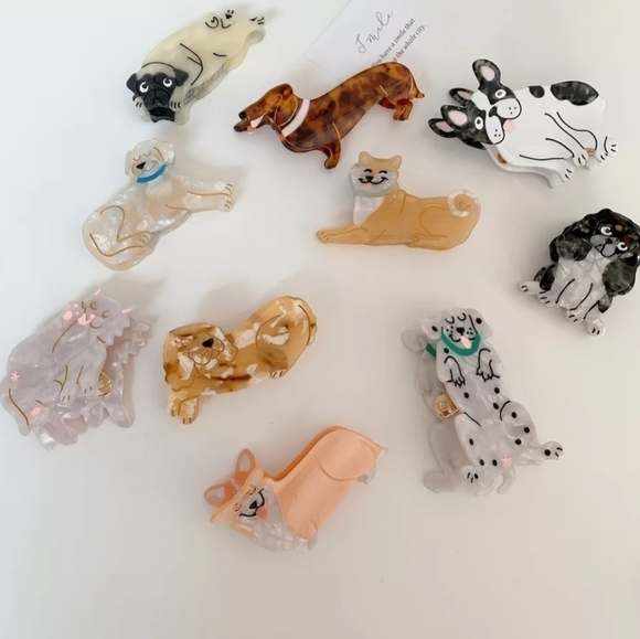 NEW Dog French Bulldog Animal Hair Claw Clip - Picture 5 of 14